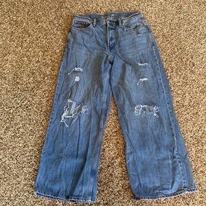 Ripped Wide Leg Jeans